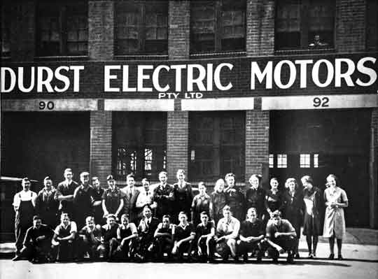 Historical photos of Durst Industries staff in Sydney