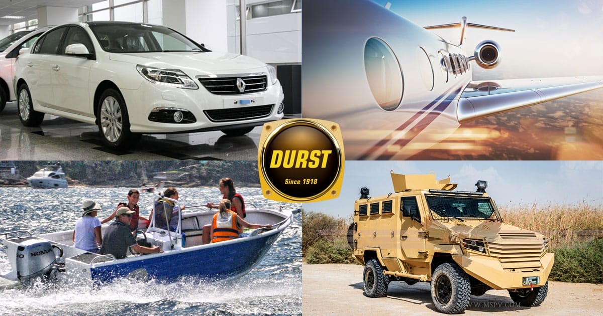 Aircraft, Marine, Automobile, Trucks, all industries that Durst supports