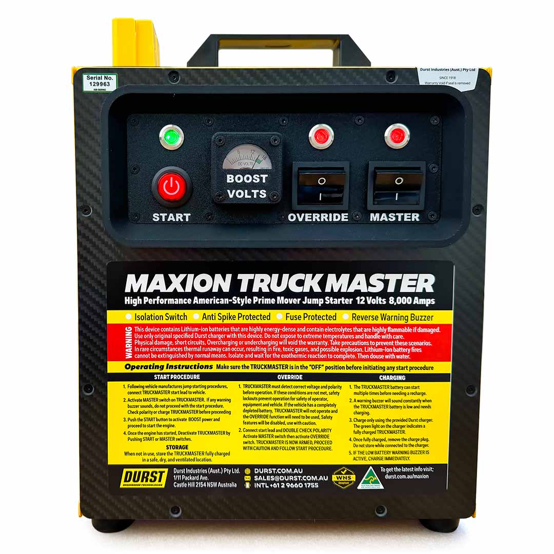 Maxion Truck Master Jump Starter for 12V trucks » DURST Industries Australia Pty. Ltd.